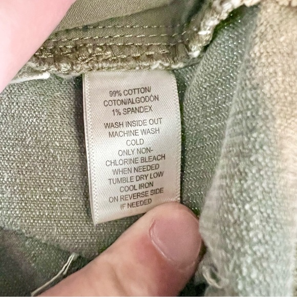 LOFT Ann Taylor Skinny Crop Corduroy Pants Olive Green Ankle Moto Style Size 6 - Picture 11 of 11